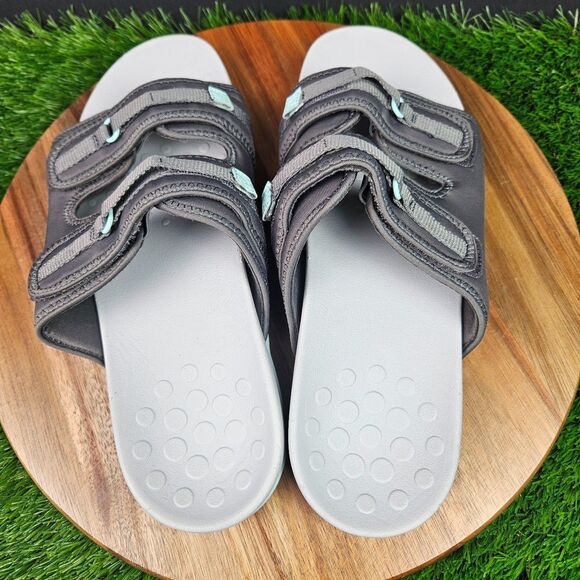 Vionic Sarah Sandals Womens 10 Gray Casual Orthotic Adjustable Sport Slides - Picture 7 of 11